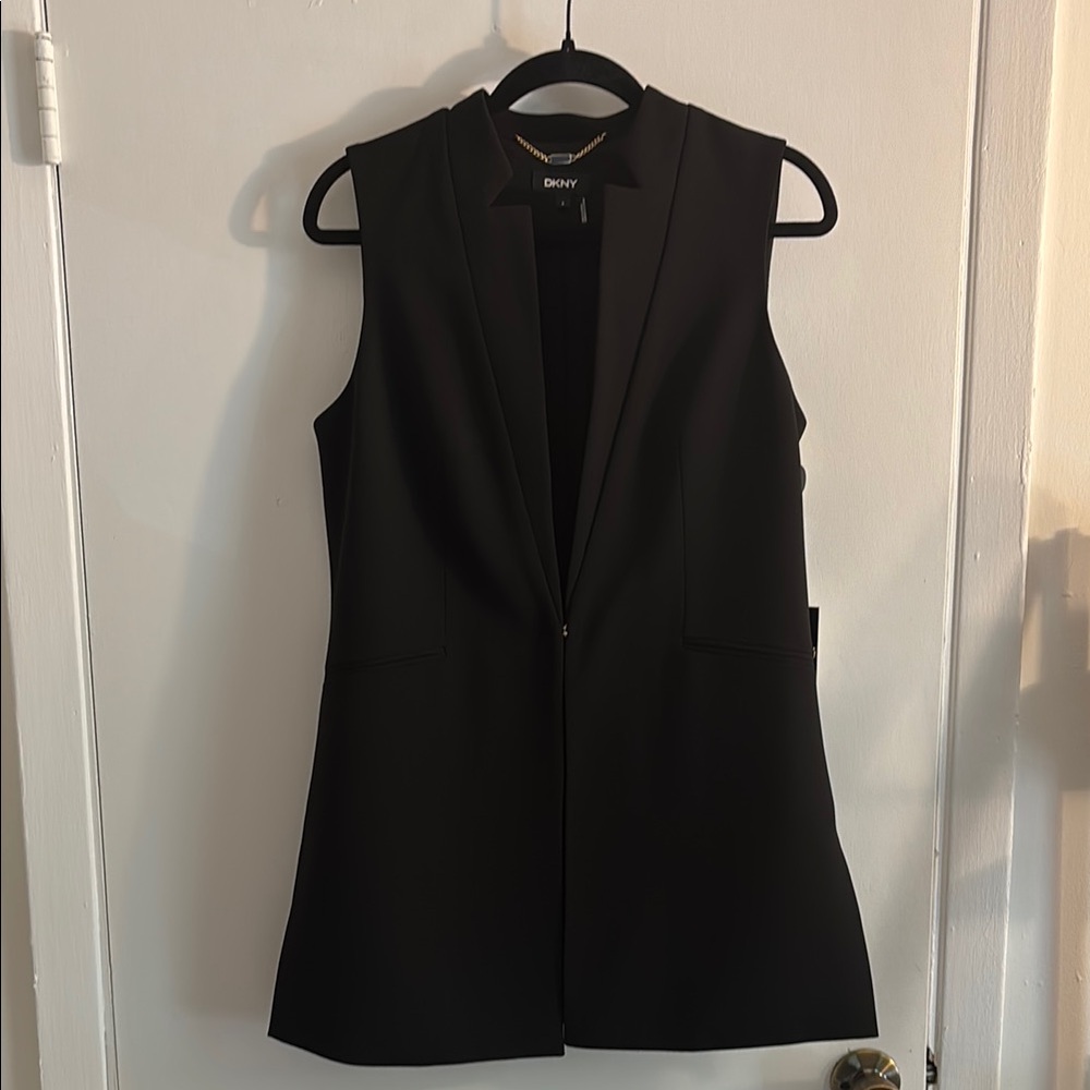 DKNY Black Sleeveless Women's Coat